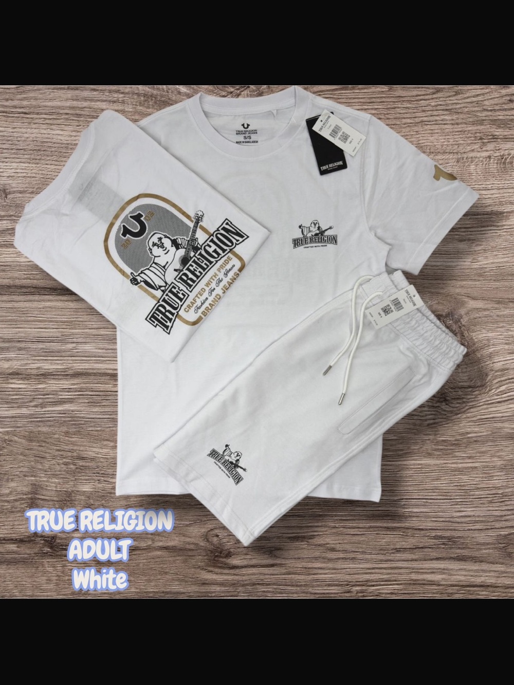 True Religion Men’s White Logo Jeans Relaxed Set